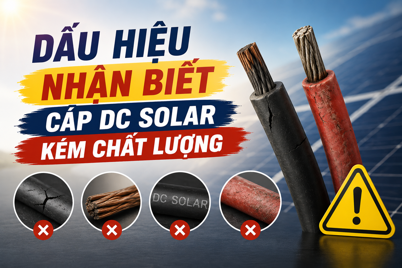 Dấu hiệu nhận biết cáp DC Solar kém chất lượng